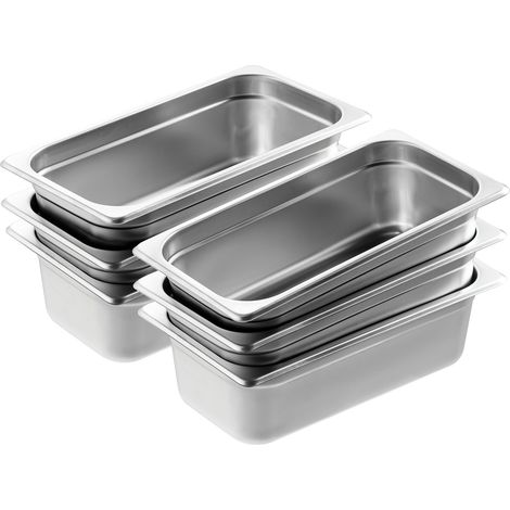 Mophorn Padelle Pentola a Vapore Anti-Inceppamento Padella da Tavolo a Vapore in Acciaio Inossidabile Spessa 0,8 mm Pentola per Cucina Alimenti Industriale Scientifico 326 x 177 x 99 mm 6 Pezzi (1/5)