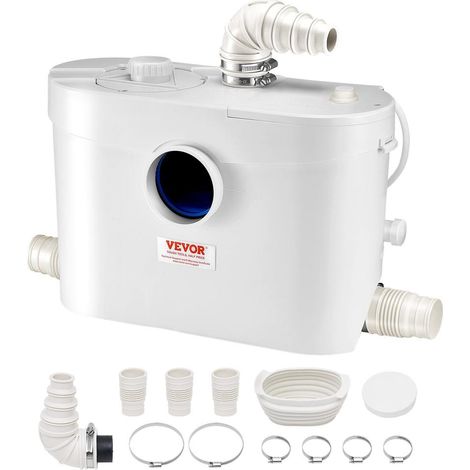 Pompe Macérateur Sanitaire 900W Broyeur WC Évacuation Eaux Usées 180L/min 4 Entrées Refoulement 12m FLO900 (1/5)
