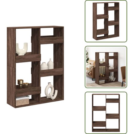 vidaXL Raumteiler Braun Eichen-Optik 100x33x135 cm Holzwerkstoff (1/5)