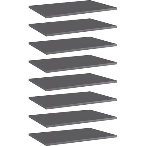 vidaXL Bookshelf Boards 8 pcs High Gloss Grey 60x40x1.5 cm (1/5)