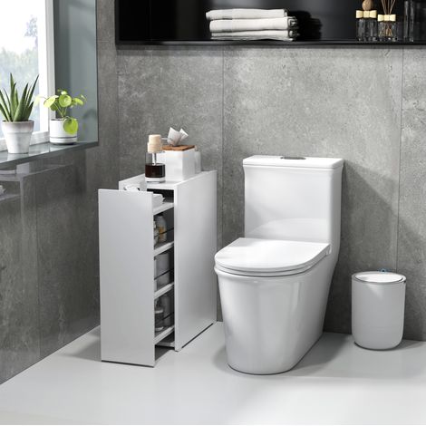 meuble rangement salle de bain compact blanc 47 cm OKMYHOME (1/5)
