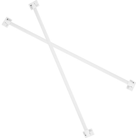 Tringle à Rideaux à Tension Robuste en Plastique Blanc, Barre Télescopique Réglable sans Perçage, pour Salle de Bain Cuisine (1/5)