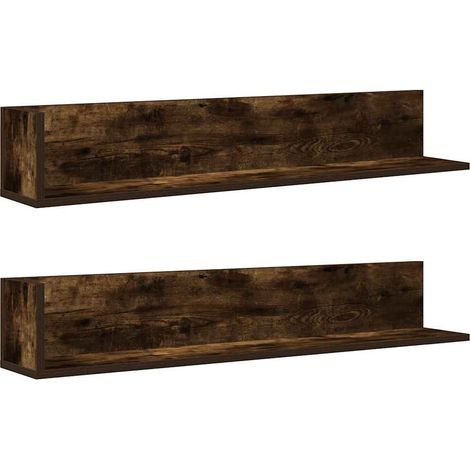 Maison Exclusive - Wandregale 2 Stk. Räuchereiche 100x16,5x16,5 c (1/5)