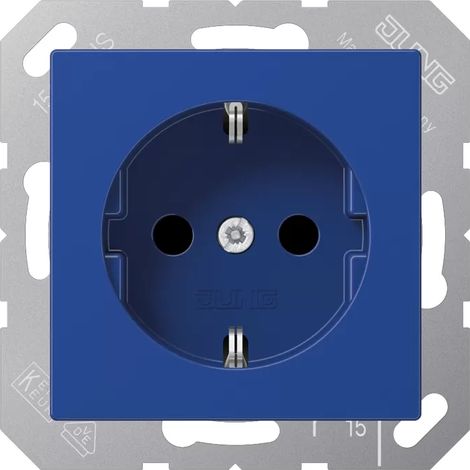Jung SCHUKO Steckdose, 16 A 250 V , Thermoplast, Serie AS/A, blau A1520BFBL (1/2)