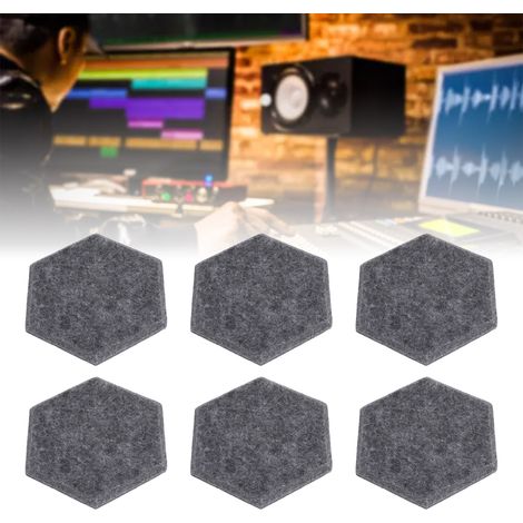 Décoration murale hexagonale en fibre de polyester insonorisante pour jardins d'enfants, autocollants muraux en feutre auto-adhésif, panneau d'isolation phonique en feutre, gris foncé. (1/5)