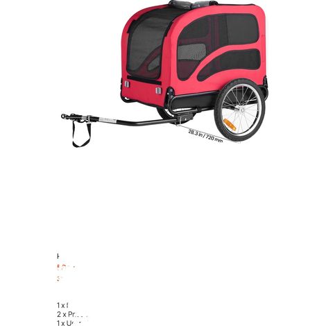 Hund Fahrradanhänger, Wetterfestes Design, Einfache Befestigung, 100lbs (1/2)