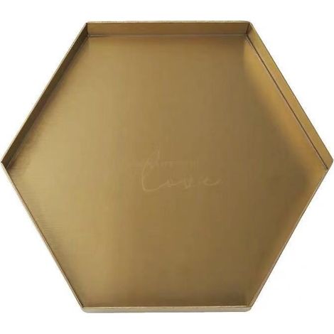 Plateau rond doré, plateau en acier inoxydable, plateau décoratif pour salle de bain (1/5)