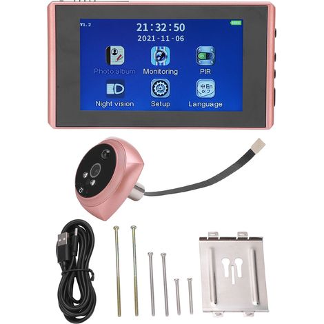 Visiophone numérique haute définition avec écran 4.3 pouces, vision en temps réel, sonnette intelligente pour porte (1/5)