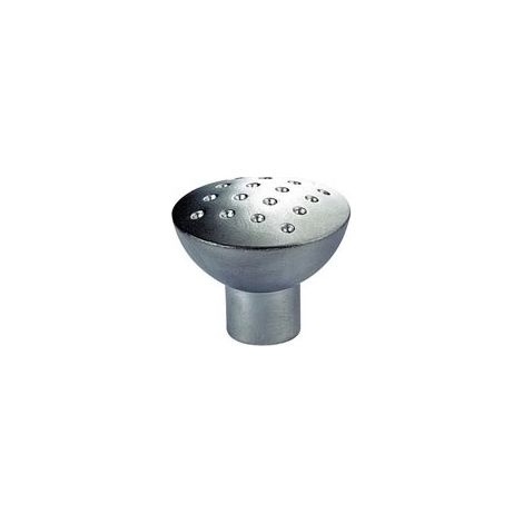 Bouton zamac - Décor : Chromé mat - Diamètre : 28 mm - Hauteur : 24 mm - Matériau : Zamac - FOSUN