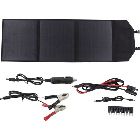 Panneau Solaire Pliable 60W 18V Monocristallin Portable avec Sorties USB et DC pour Camping, Randonnée et Urgence (1/5)