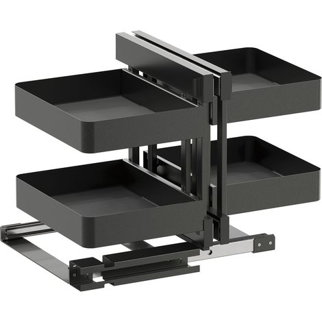 Vauth-Sagel VS Cor Flex Eckschrank Auszug links/rechts Planero - Set für Küchenunterschränke mit KB 1000mm - Korbablage, Stahl lava (1/4)