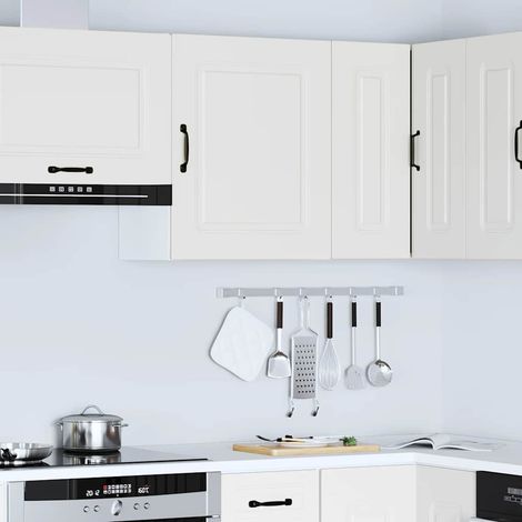 Armoire murale de cuisine Kalmar-Meuble de cuisine murale-Meuble suspendu de rangement blanc bois d'ingénierie 129658 (1/5)