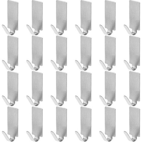 Online Store - 24pc Crochet adhésif Crochet en Inox (1/5)