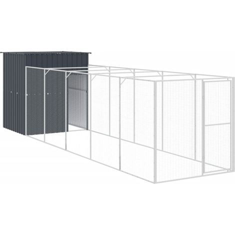 Maison Exclusive - Hundehütte mit Auslauf Anthrazit 165x659x181cm
