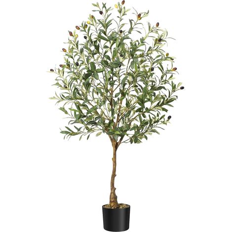 Olivier Artificiel 120cm en Pot Fausse Plante Verte Décoration pour Intérieur Extérieur Maison Chambre Salon Balcon Cour Jardin (1/5)