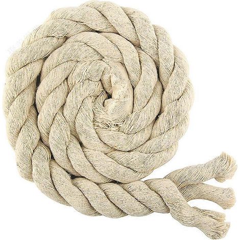 Corde en coton à trois brins de 2 cm d'épaisseur et de 2 mètres de long, idéale pour nouer des rideaux et réaliser des accessoires de bricolage.