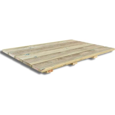 Pedana doccia antiscivolo 118x78 cm, in legno impregnato di pino (1/4)