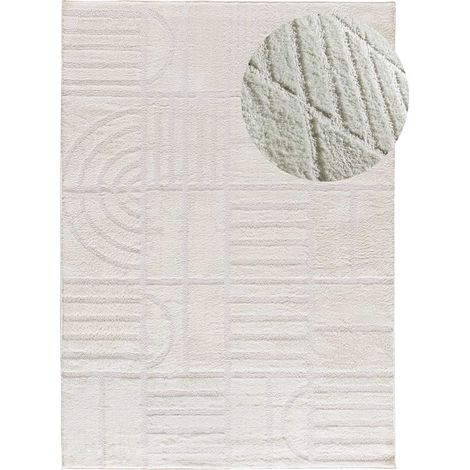 ATTICGO Tapis géométrique style scandinave BLANCHE 30 Blanc 160x230 cm (1/4)