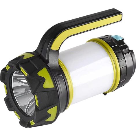 Lanterne LED rechargeable, projecteur portable, puissance supplémentaire, éclairage de camping à 3 modes, câble USB inclus, étanche (1/4)