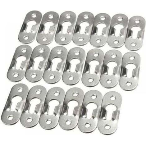 50 PièCes Trou De Serrure En MéTal Attache Invisible Cintres De Trou Serrure Metal Peinture Attaches Trou Cintres De Trou De Serrure En MéTal Fixation Pour Cabinet Miroirs Cadres Photo Armoires (1/4)