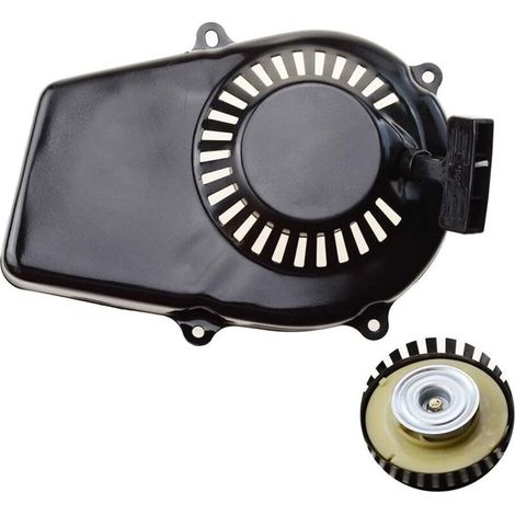 GOOFIT Kickstarters 2-Stroke Gas Lawn Mower Engine Generator Recoil Starter Black Recoil Starter Assembly Replacement for ET650 ET950 Kick Starters (1/5)