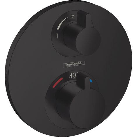 Ensemble prêt pour thermostat encastré Ecostat S, 2 consommateurs, noir mat (1/10)
