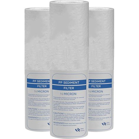 Desineo – Lot de 3 cartouches filtrantes anti-sédiment 10 microns – Pour porte filtre 9-3/4 – Filtration précise pour eau claire