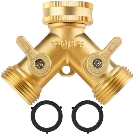 Distributeur Eau 2 Voies Flintronic, Y, 3/4 Pouce, Laiton, Débit Réglable, Machine Laver, Jardin, Arrosage (1/5)