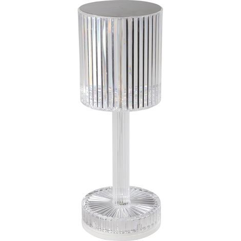 Lámpara de mesa de diamante de cristal tricolor - luz nocturna ambiental para dormitorio - Batería de litio - Control táctil de la temperatura de color y brillo - Recargable por USB (1/4)
