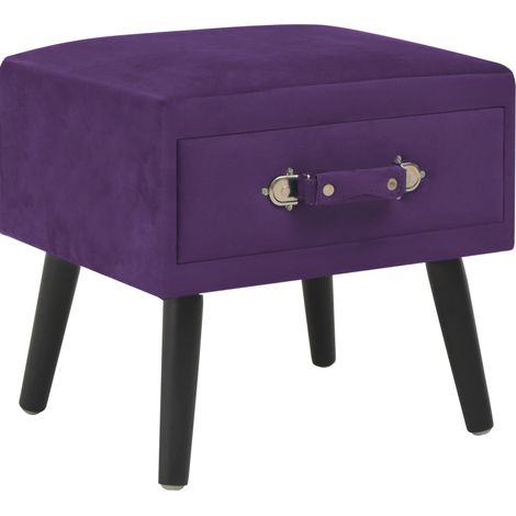 Mesilla de noche mesita de noche cómoda mueble de dormitorio morado oscuro 40x35x40 cm terciopelo 1402063
