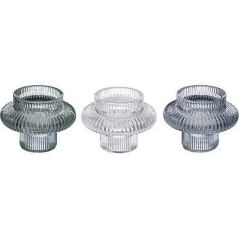 Set de 3 chandeliers Night verre gris D8cm - Atmosphera créateur d'intérieur (1/5)