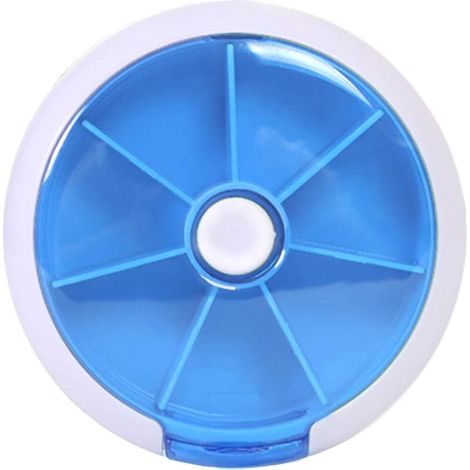 Pilulier hebdomadaire, pilulier 7 jours avec distributeur de médicaments 3 fois par jour, pilulier rotatif à bouton-poussoir avec 7 compartiments (1/5)