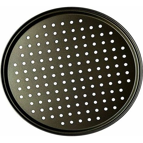Poêle à Pizza Punch Acier Au Carbone Plat Four Perforé Multi-Usages Plaque à Pizzac Anti-adhérent Plaques à Pizza Utilisée pour Pâtisserie, La Pizza, Le Gâteau, Les Sandwichs, Saucisse, Galett (1/4)