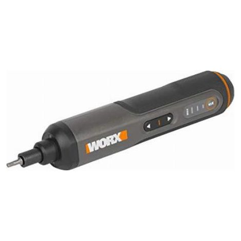 WORX Mini cacciavite elettrico WX240 da 3,6 V (4 V max) con coppia a 3 marce, potenza 5 Nm, 24 punte per cacciavite, luce LED, leggero, senza fili, ricarica USB C, ideale per progetti di montaggio e (1/5)