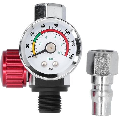 BUNTHAUS G1/4 Pouces Régulateur Pression Air Acier Inoxydable avec Manomètre Coloré Haute Précision, Vanne Réglage Pression Joint Fileté, Accessoires Compresseur pour Pistolet Peinture, Outils Pneumat