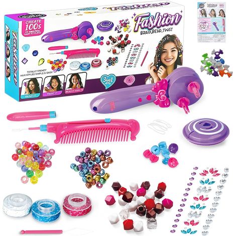 Máquina para trenzar cabello para niñas, kit de peinado DIY con 3 estilos de trenzado, trenzadora automática, regalo ideal para niñas. (1/5)