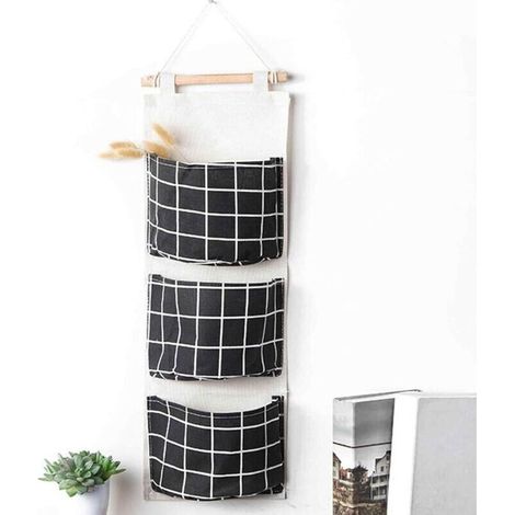 Organiseur mural avec plusieurs poches. sac de rangement en tissu pour chambre à coucher. salle de bain. salon. placard. économise de l'espace (1/4)