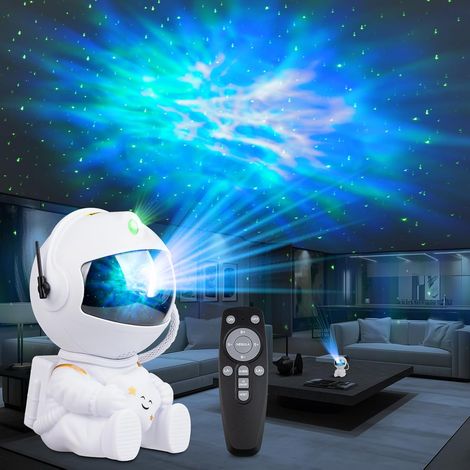 Veilleuse astronaute LED galaxie avec nébuleuse, étoiles et télécommande, projection 360°, pour enfants et adultes (1/5)