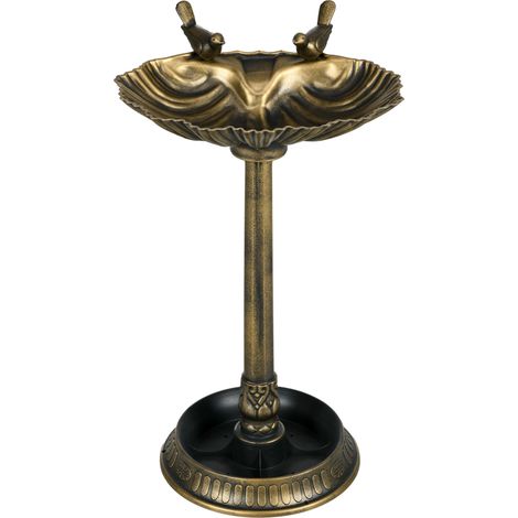 Bain oiseaux jardin extérieur 81 cm conque bronze vieilli (1/5)