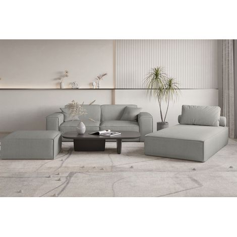 Polstermöbel Set 3-teilig CELES PREMIUM in Stoff Scala Grau (1/5)