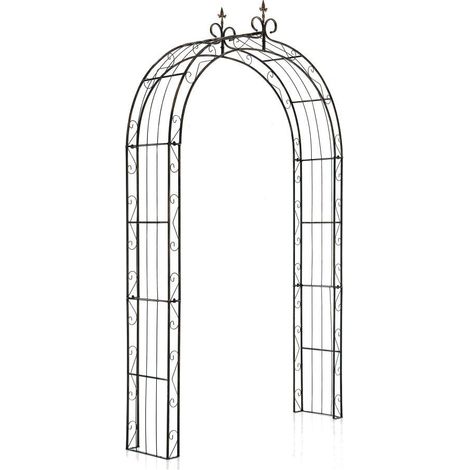 Arche à rosiers pour jardin revêtue de fer hauteur 260 cm bronze vieilli MDJ10116 (1/4)