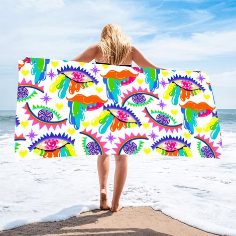 Strandtuch, ultrafeines, saugfähiges Strandtuch aus Fasern, bedrucktes Handtuch, Strandmatte