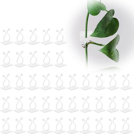 Sollbry Plante Grimpante Support Clips 100 Pcs Crochet Fixateur Mural Auto-adhésif Support pour Plantes Grimpantes Décoration de la Maison (Blanche) (1/5)