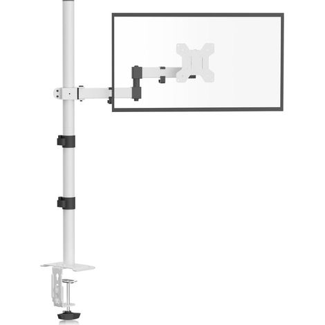 Monitorarm Einstellbar Stehhöhe VESA 75 100 80cm pole Weiß (1/5)