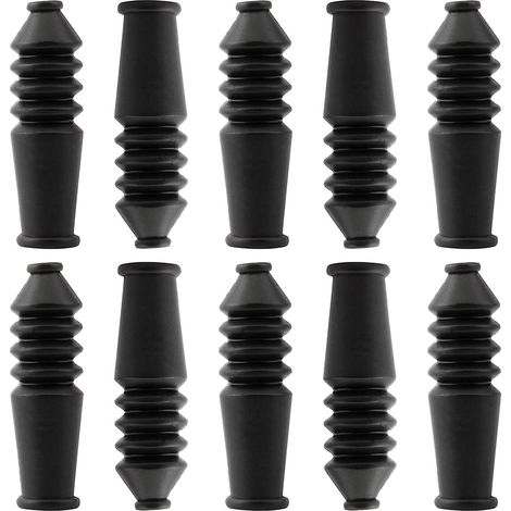 Manchons de Protection Anti-poussière et Pratiques Lot de 10 en Caoutchouc Noir pour Câble de Frein V de Vélo de Montagne Adaptés à Corde en Nylon et Câble de Changement (1/5)