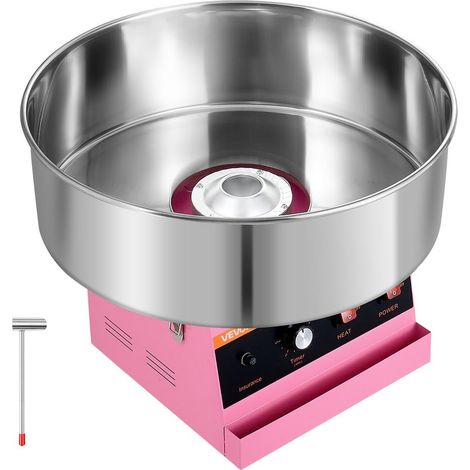 Machine à barbe à papa électrique pour sucre filé, puissance 1000W, cuve inox 52cm, pour anniversaires et fêtes à la maison (1/5)