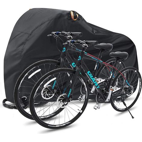 Housse pour Vélo, Housse de Vélo 210T Grand Nylon pour 2 vélos, Imperméable Etanche Couverture de Vélo/Bicyclette/Bike/Moto Pluie de Poussiere de Neige de (1/5)