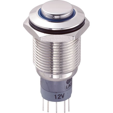 TRU COMPONENTS 701860 LAS2GQH-11ZE/B/12V/N/P Vandalismusgeschützter Druckschalter 250 V/AC 3 A 1 x E (1/2)