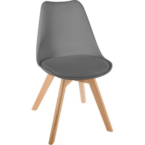 Sedia baya gambe in faggio grigio ardesia - Atmosphera créateur d'intérieur