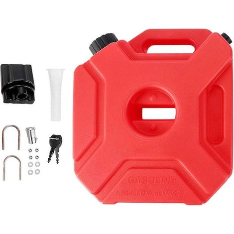 Réservoir de carburant avec support de fixation verrouillable - 5 litres/1,3 gallons - 25 × 12 × 28 cm - Réservoir d'huile moteur - Externe (1/5)
